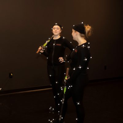 Students in the motion capture studio